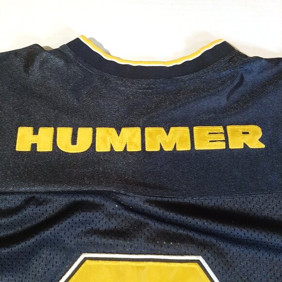 RARE vtg HUMMER 2 H2 Stitched JERSEY X Large Navy Blue & Gold General Motors Y2K - Picture 10 of 12
